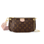 Louis Vuitton Multi Pochette Accessoire Shoulder Bag 9.4in/ 24cm Pink Monogram Canvas Gold Hardware For Women M44840