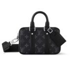 Louis Vuitton Nano Porte Documents Voyage Bag Black For Men 7.9in/20cm M82770