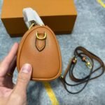 Louis Vuitton Nano Speedy Top Handle Bag 6.3in/ 16cm Brown Monogram Empreinte Gold Hardware For Women - Image 4