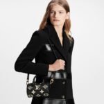 Louis Vuitton Nano Speedy Top Handle Bag 6.3in/ 16cm Black/ Beige Monogram Empreinte Gold Hardware For Women - Image 2