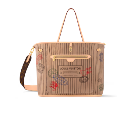 Louis Vuitton Neverfull Bandouliere Inside Out GM Tote Bag 15.4in 39cm Beige Gold Hardware For Women M11948