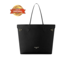 [True-to-ORIGINAL] Louis Vuitton Neverfull Inside Out MM Tote Bag 2.2in/ 31cm Black Gold Hardware For Women M11946