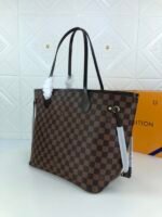 Louis Vuitton Neverfull MM Tote Bag 12.2in/ 31cm Brown Gold Hardware For Women N41603 - Image 4