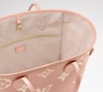 Louis Vuitton Neverfull MM Tote Bag 12.2in/ 31cm Pink Monogram Empreinte Gold Hardware For Women M46329 - Image 4