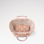 Louis Vuitton Neverfull MM Tote Bag 12.2in/ 31cm Pink Monogram Empreinte Gold Hardware For Women M46329 - Image 5