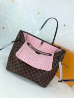 Louis Vuitton Neverfull MM Tote Bag 12.2in/ 31cm Brown Gold Hardware For Women N41603 - Image 3