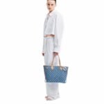 Louis Vuitton Neverfull MM Tote Bag 12.2in/ 31cm Blue Denim Gold Hardware For Women M13192 - Image 2