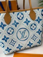 Louis Vuitton Neverfull MM Tote Bag 12.2in/ 31cm Blue Gold Hardware For Women M11263 - Image 4