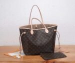 Louis Vuitton Neverfull MM Tote Bag 12.2in/ 31cm Brown Monogram Canvas Gold Hardware For Women M40995 - Image 4