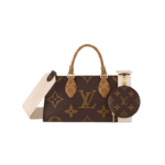 Louis Vuitton OnTheGo East West Tote Bag 9.8in/ 24.8cm Brown Gold Hardware For Women M46653