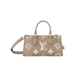 Louis Vuitton OnTheGo East West Tote Bag 9.8in/ 25cm Monogram Empreinte Beige Gold Hardware For Women M23641