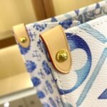 Louis Vuitton OnTheGo MM Tote Bag 13.8in/ 35cm Blue Gold Hardware For Women M11262 - Image 6