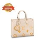 [True-to-ORIGINAL] Louis Vuitton OnTheGo MM Tote Bag Cream For Women‎ 13.8in/35cm LV M45717