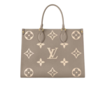 Louis Vuitton OnTheGo MM Tote Bag 13.8in/ 35cm Beige Gold Hardware For Women M45494