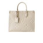 Louis Vuitton OnTheGo MM Tote Bag 13.8in/ 35cm Beige Gold Hardware For Women M46531