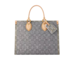 Louis Vuitton OnTheGo MM Tote Bag 13.8in/ 35cm Washed Gray Gold Hardware For Women M13189