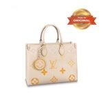 [True-to-ORIGINAL] Louis Vuitton OnTheGo MM Tote Bag Cream For Women‎ 13.8in/35cm LV M45717 - Image 2