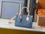 Louis Vuitton OnTheGo PM Tote Bag 9.8in/ 25cm Denim Blue Gold Hardware For Women M14633 - Image 3