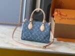 Louis Vuitton OnTheGo PM Tote Bag 9.8in/ 25cm Denim Blue Gold Hardware For Women M14633 - Image 4