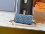 Louis Vuitton OnTheGo PM Tote Bag 9.8in/ 25cm Denim Blue Gold Hardware For Women M14633 - Image 6