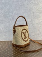 Louis Vuitton Petit Bucket Raffia Beige For Women ‎9.4in/24cm - Image 4