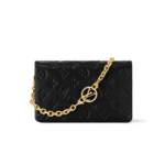 Louis Vuitton Pochette Coussin Shoulder Bag 7.9in/ 20cm Black Gold Hardware For Women M82116