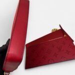 Louis Vuitton Pochette Felicie Shoulder Bag 8.3in/ 21cm Louis Red Monogram Empreinte Gold Hardware For Women M25793 - Image 7