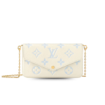 Louis Vuitton Pochette Felicie Shoulder Bag  8.3in/ 21cm Candy Blue Gold Hardware For Women M83025