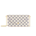 Louis Vuitton Pochette Felicie Shoulder Bag  8.3in/ 21cm Multicolor Damier Azur Canvas Gold Hardware For Women N40491