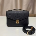 Louis Vuitton Pochette Metis Top Handle Bag 9.8in/ 25cm Black Gold Hardware For Women M41487 - Image 3