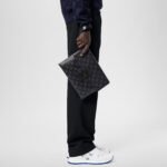 Louis Vuitton Pochette S-Lock Pouch 11in/ 28cm Black Monogram Eclipse Canvas Black Hardware For Men M82598 - Image 3