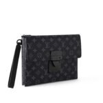 Louis Vuitton Pochette S-Lock Pouch 11in/ 28cm Black Monogram Eclipse Canvas Black Hardware For Men M82598 - Image 4