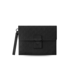 Louis Vuitton Pochette S-Lock Pouch 11in/ 28cm Black Black Hardware For Men M82559