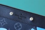 Louis Vuitton Pochette To Go Pouch 11.8in /30cm Black/ Blue Monogram Eclipse Canvas Silver Hardware For Men M81848 - Image 9