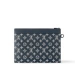 Louis Vuitton Pochette To Go Pouch 11.8in /30cm Ink Blue/ White Black Hardware For Men M83382 - Image 3