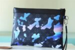 Louis Vuitton Pochette To Go Pouch 11.8in /30cm Black/ Blue Monogram Eclipse Canvas Silver Hardware For Men M81848 - Image 4