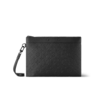 Louis Vuitton Pochette To Go Pouch 11.8in /30cm Black Monogram Shadow Canvas Black Hardware For Men M81570