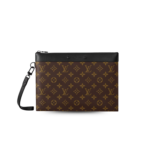 Louis Vuitton Pochette To Go Pouch 11.8in /30cm Brown Monogram Canvas Black Hardware For Men M82079