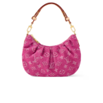 Louis Vuitton Pochette Valley Handbag 8.3in/ 21cm Denim Fuchsia Gold Hardware For Women M28327