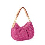 Louis Vuitton Pochette Valley Handbag 8.3in/ 21cm Denim Fuchsia Gold Hardware For Women M28327 - Image 2