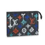 Louis Vuitton Pochette Voyage Pouch 10.6in/ 27cm Multicolor Silver Hardware For Men M81803 - Image 4