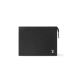 Louis Vuitton Pochette Voyage Pouch 10.6in/ 27cm Black Silver Hardware For Men M30450