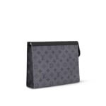 Louis Vuitton Pochette Voyage MM Pouch 10.6in/ 27cm Grey Monogram Eclipse Silver Hardware For Men M69535 - Image 3