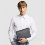 Louis Vuitton Pochette Voyage MM Pouch 10.6in/ 27cm Grey Monogram Eclipse Silver Hardware For Men M69535 - Image 2