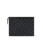 Louis Vuitton Pochette Voyage MM Pouch 10.6in/ 27cm Black/ Grey Monogram Eclipse Silver Hardware For Men M61692 - Image 4