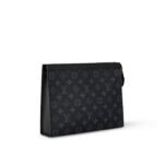 Louis Vuitton Pochette Voyage MM Pouch 10.6in/ 27cm Black/ Grey Monogram Eclipse Silver Hardware For Men M61692 - Image 3
