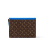 Louis Vuitton Pochette Voyage MM Pouch 10.6in/ 27cm Blue Silver Hardware For Men M82856 - Image 4