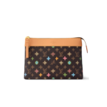 Louis Vuitton Pochette Voyage Souple Pouch 11.8in/ 30cm Brown Monogram Craggy Gold Hardware For Men M83568
