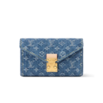 Louis Vuitton Pouch Metis Belt 5.3in/ 13.5cm Blue Denim Gold Toned Metal For Women M4622Z