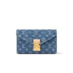 Louis Vuitton Pouch Metis Belt 5.3in/ 13.5cm Blue Denim Gold Toned Metal For Women M4622Z - Image 3